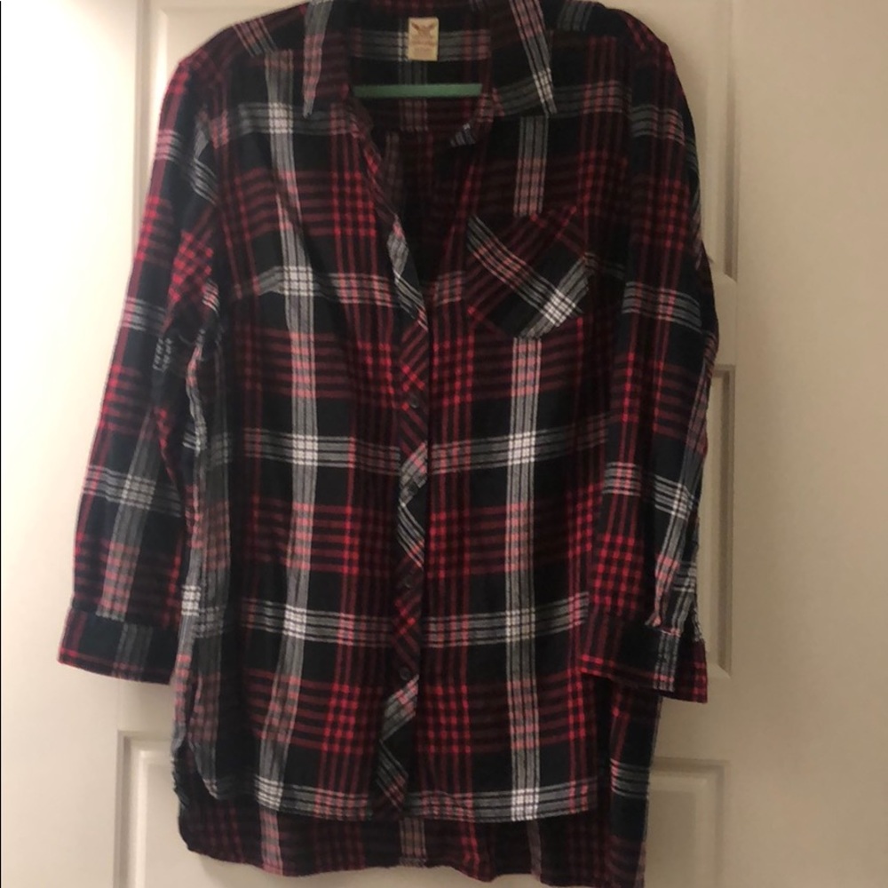 Red, plaid shirt